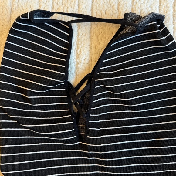 Free People Movement Yoga Activewear Cami Stripes Fitted Tank Top Black M/L - Picture 3 of 4